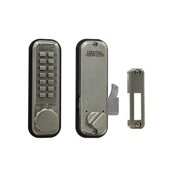 Mechanical Keyless Combination Hook Bolt Lock Fits Doors Up To 3 Thick Satin Nickel